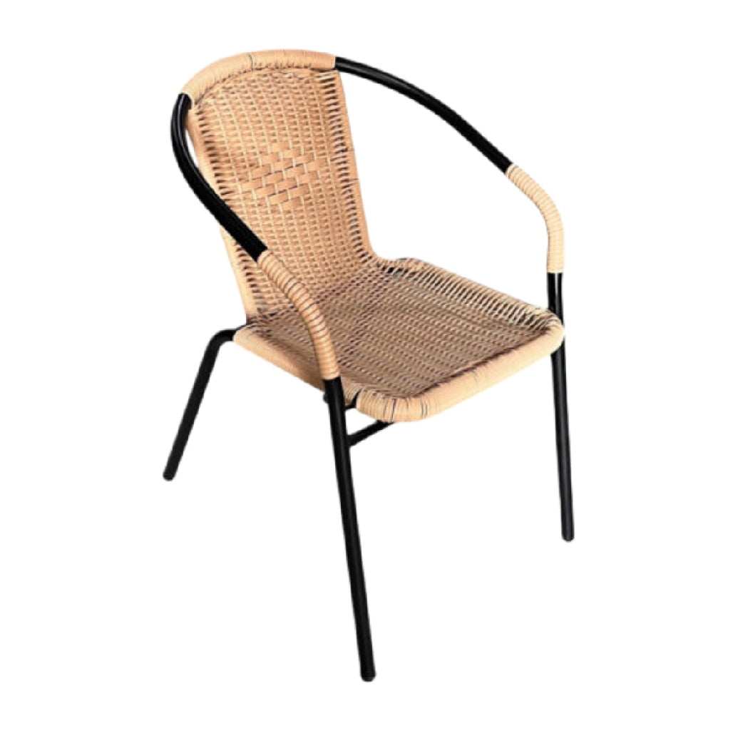 **Sedia da Giardino in Rattan con Struttura in Metallo**